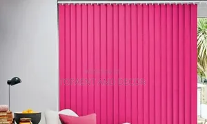 Neat and Trendy Look Pink Vertical Office Window Blinds