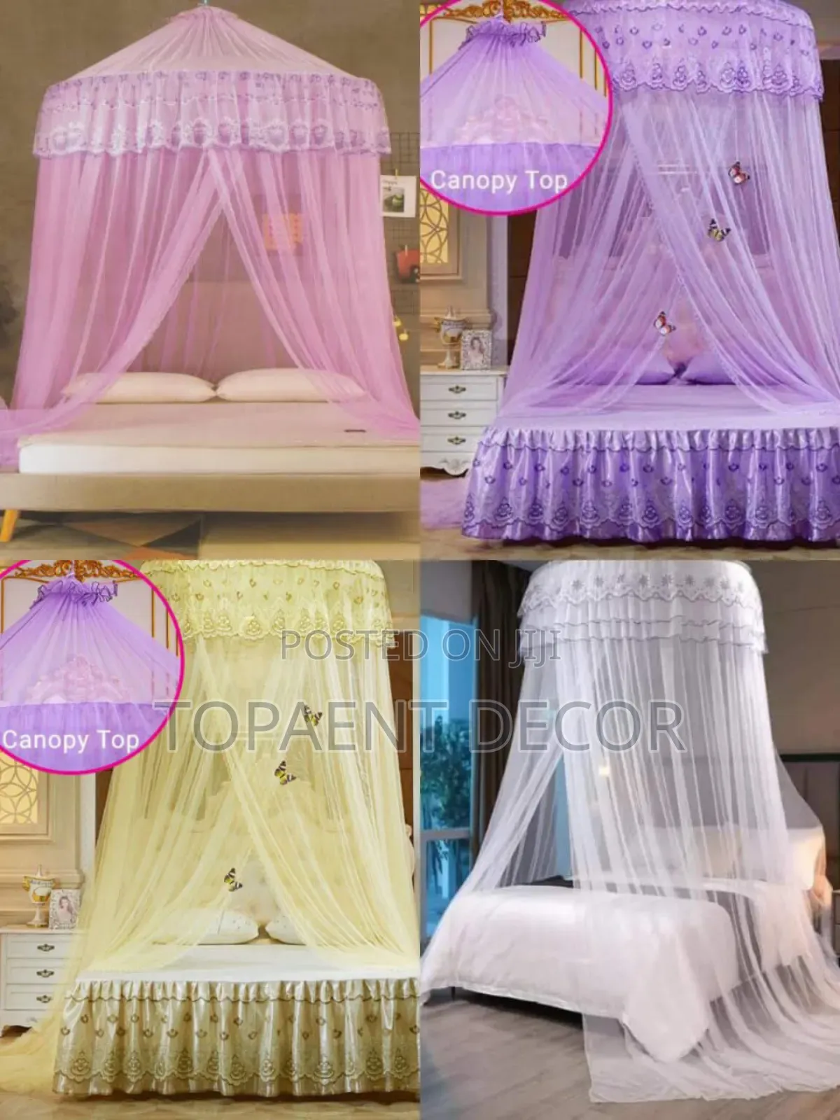 Purple,Pink,Cream and White Affordable Peace Round Mosquito Nets