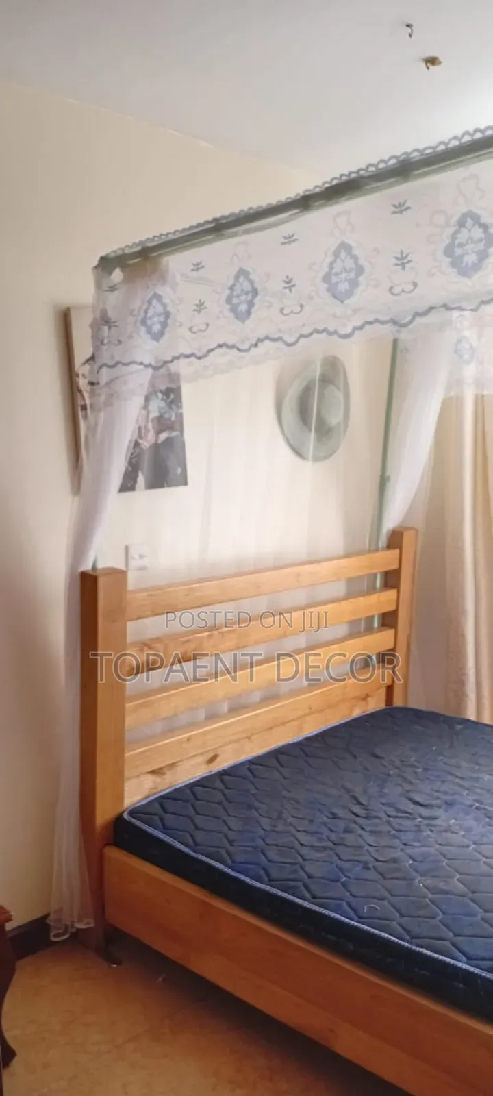 5 By 6 White 2 Stand Rail Functional Mosquito Net