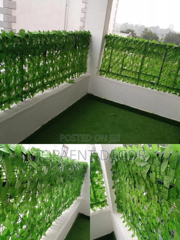 Balcony Privacy With Leafy Artificial Plants - main view