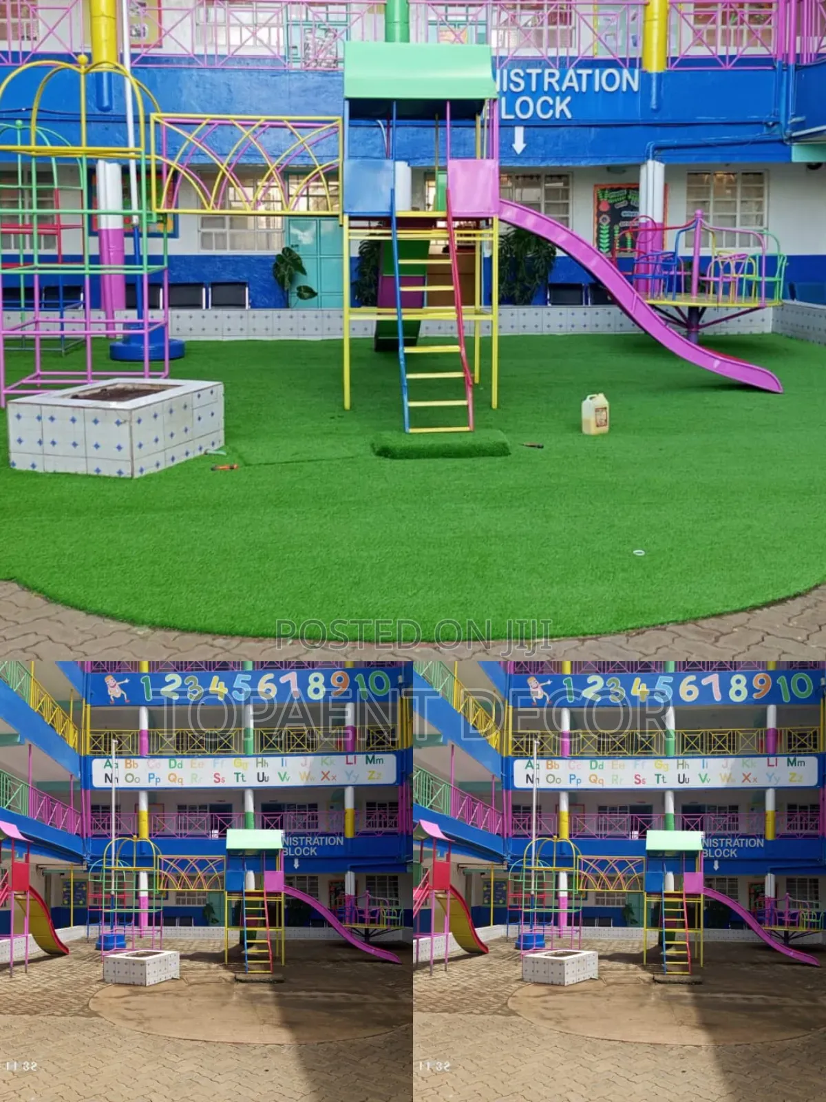 Babies School Playground Green Artificial Grass Carpet