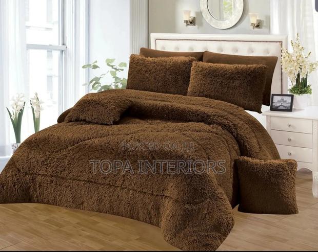 Brown King Size Fluffy Duvet Sets - main view
