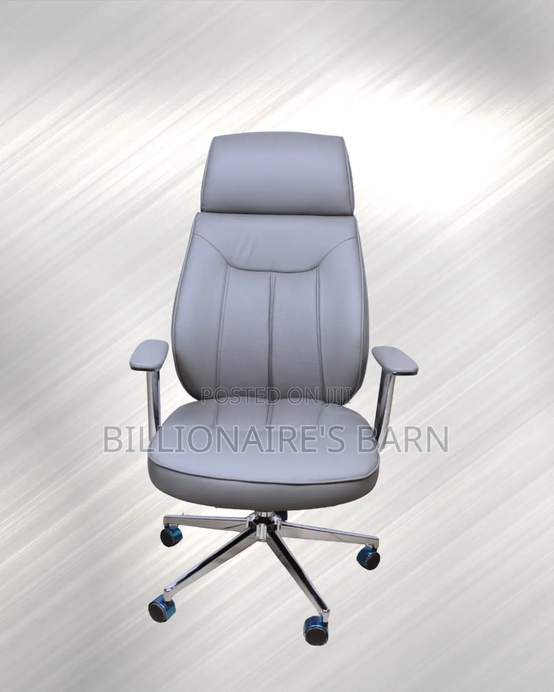Grey Executive Leather Office Chair (Plush) — Offer Valid This Week