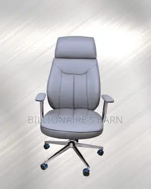 Grey Executive Leather Office Chair (Plush) — Offer Valid This Week