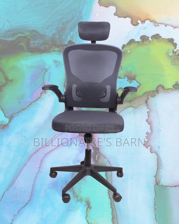 Adjustable Grey Ergonomic Office Chair — Relieves Lower Back Pressure - main view