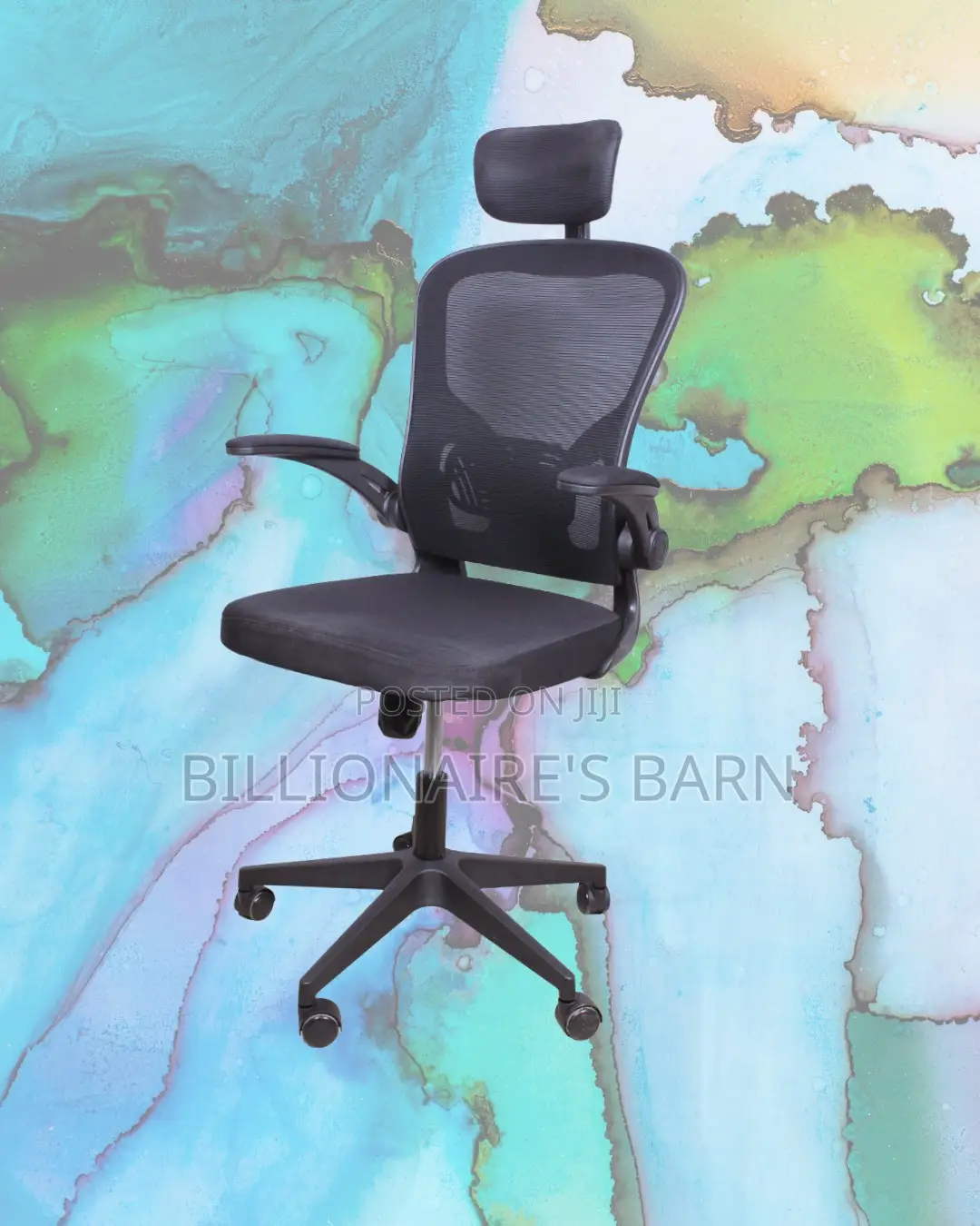 Adjustable Grey Ergonomic Office Chair — Relieves Lower Back Pressure
