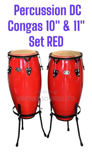 Dc Conga Drum Set ( Red ) - thumbnail 2