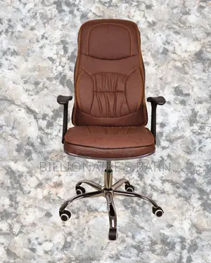 Plush Ergonomic Executive Leather Chair | Padded Armrests