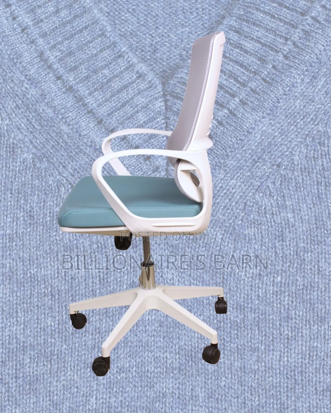 White Ergonomic Mesh Office Chair | Adjustable Headrest Support