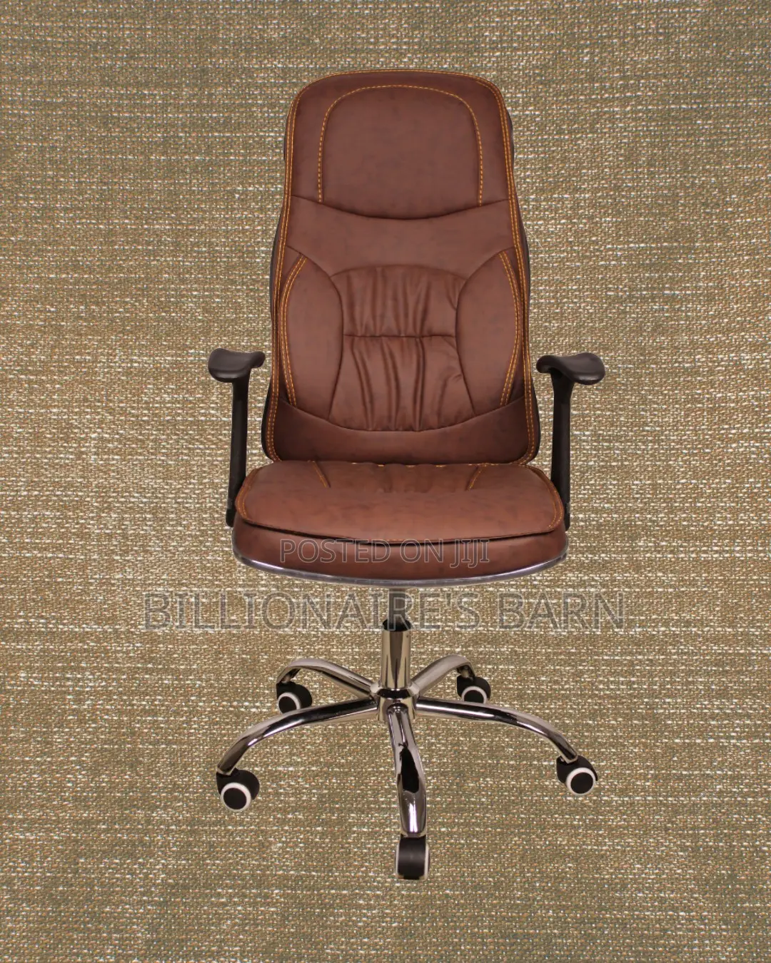 Quiet-Roll Ergonomic Executive Leather Chair — Strong Stable Base