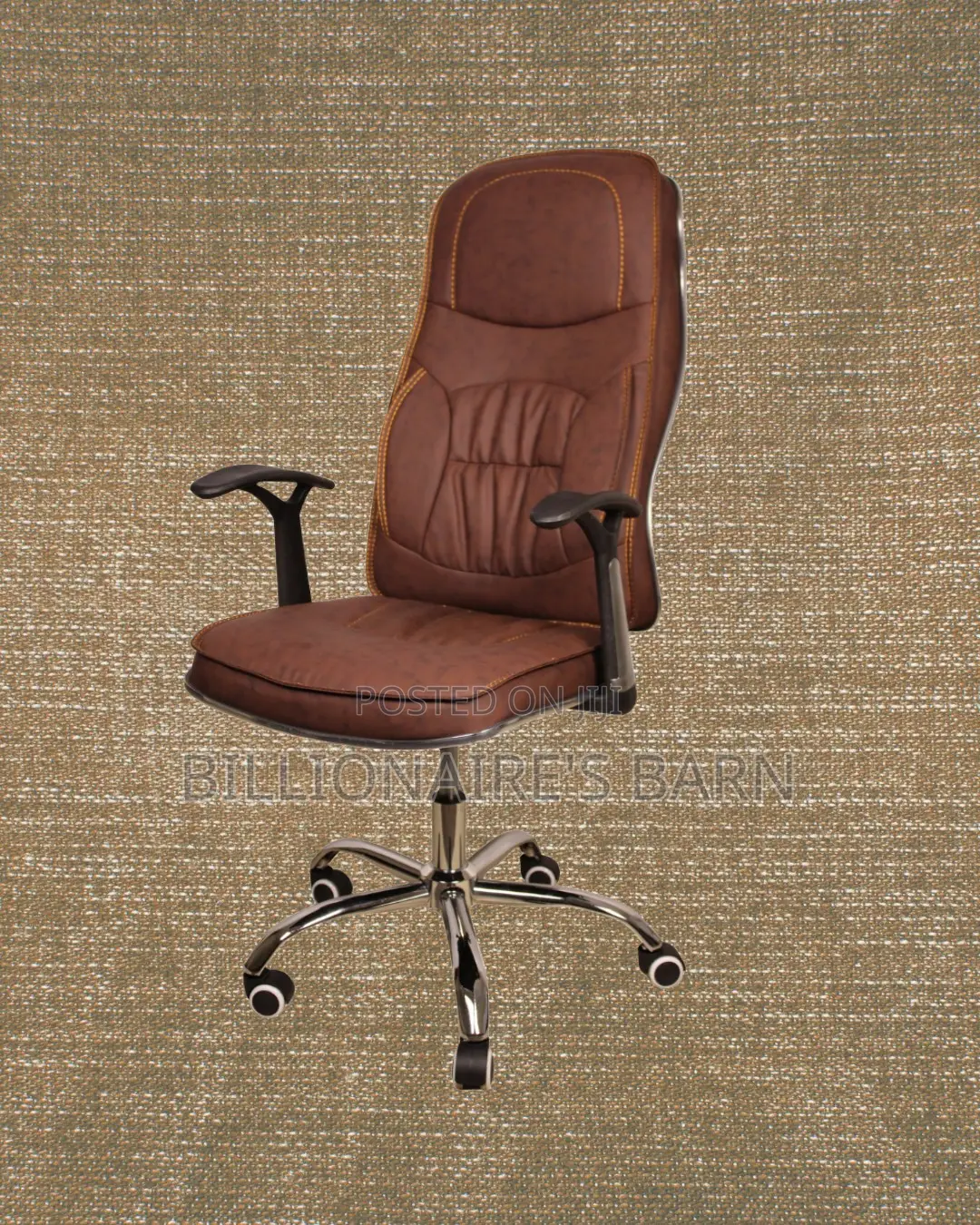 Quiet-Roll Ergonomic Executive Leather Chair — Strong Stable Base
