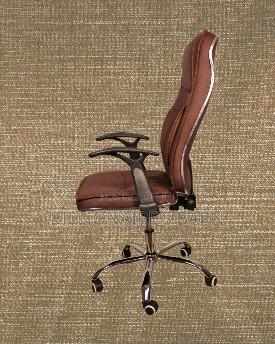 Quiet-Roll Ergonomic Executive Leather Chair — Strong Stable Base