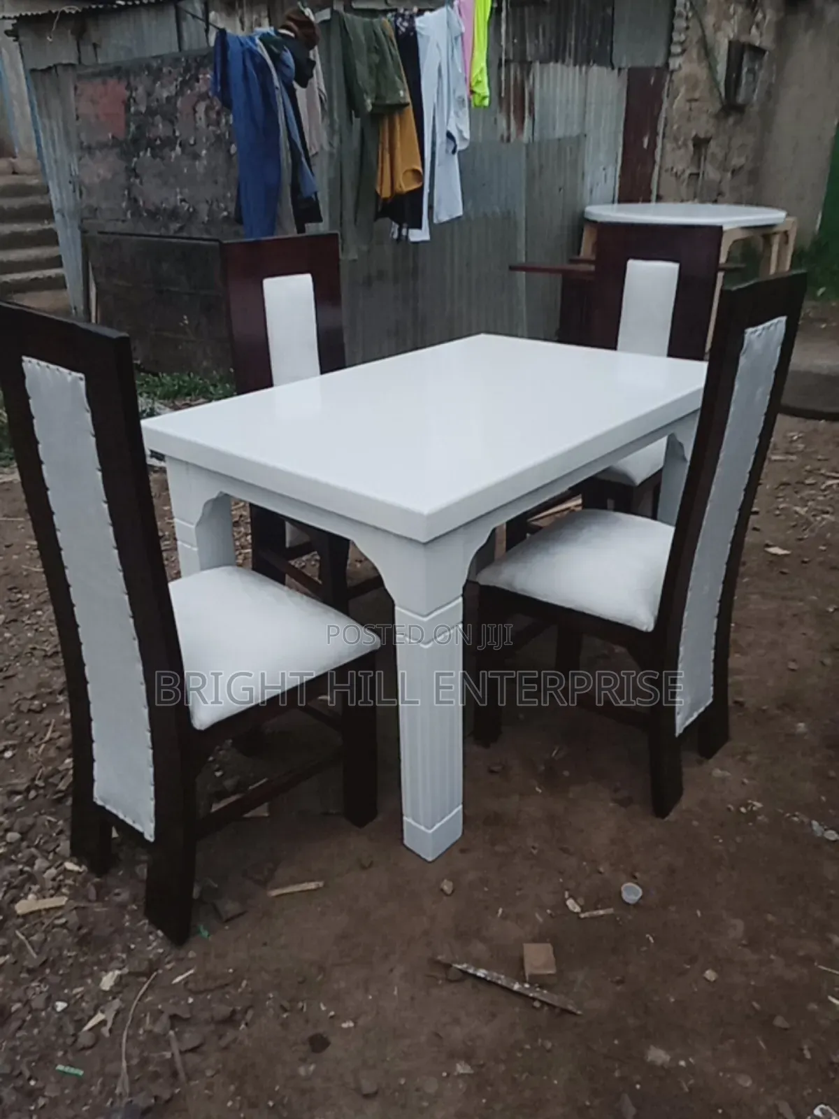 Splendid White and Brown 4seater Dining Table