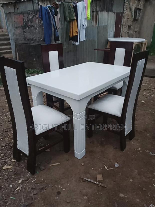 Splendid White and Brown 4seater Dining Table