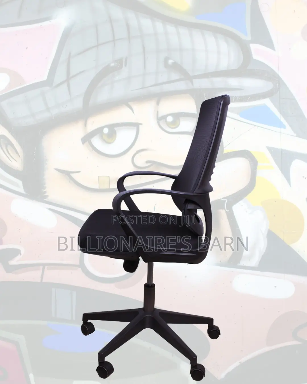 Premium Black Ergonomic Mesh Office Chair — Smooth-Rolling Mobility