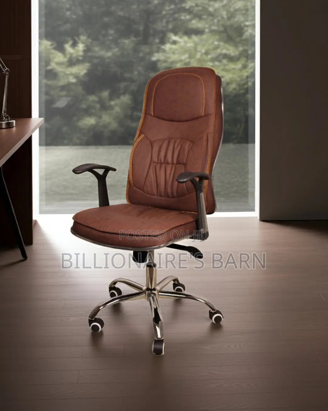 Premium Ergonomic Executive Leather Chair — Fits Compact Office Spaces