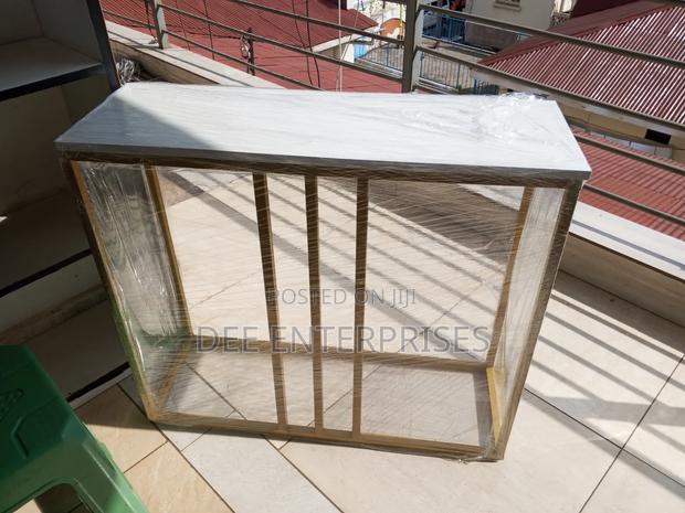 Console Table. Gold and White Top. - main view