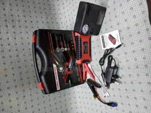 High-Capacity Jump Starter With Air Compressor Led Light