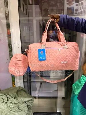 Peach Gym Bag With A. Matching Pouch
