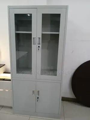 2-Door Glass Solid Door Combo Filling Cabinet