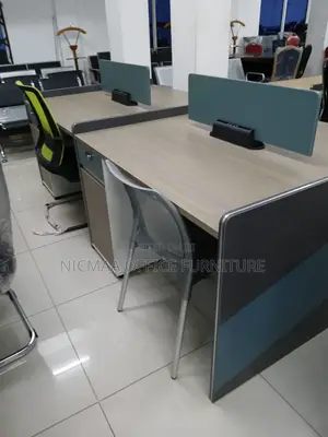 4-Person Premium Privacy Desk With Drawer Workstation