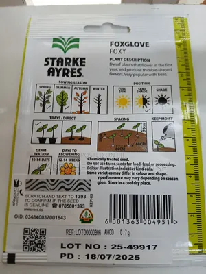 Foxglove Foxy Flower Seed 1g