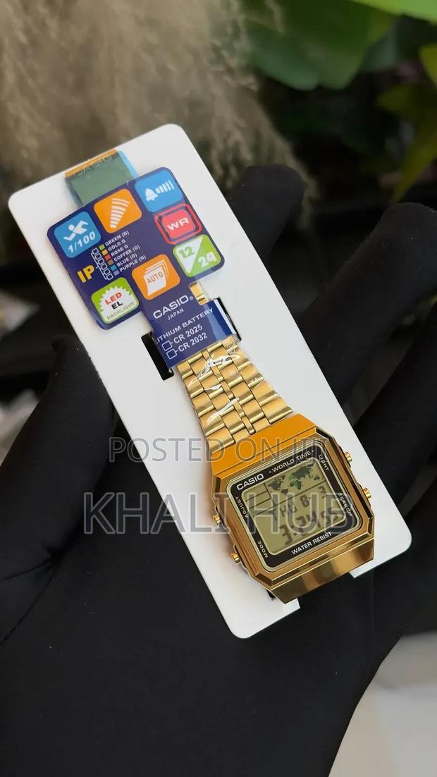 Casio Worldtime Golden Watch Casio Stainless Gold Worldtime Watch