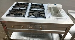 Extravagant Kitchen Combined Cooker Unit, Four Burners Fryer