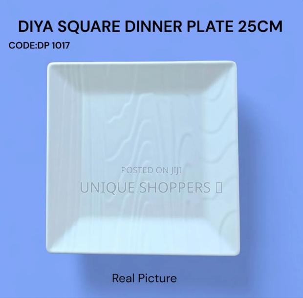 Diya Melamine Square Dinner Plate – 25cm - main view