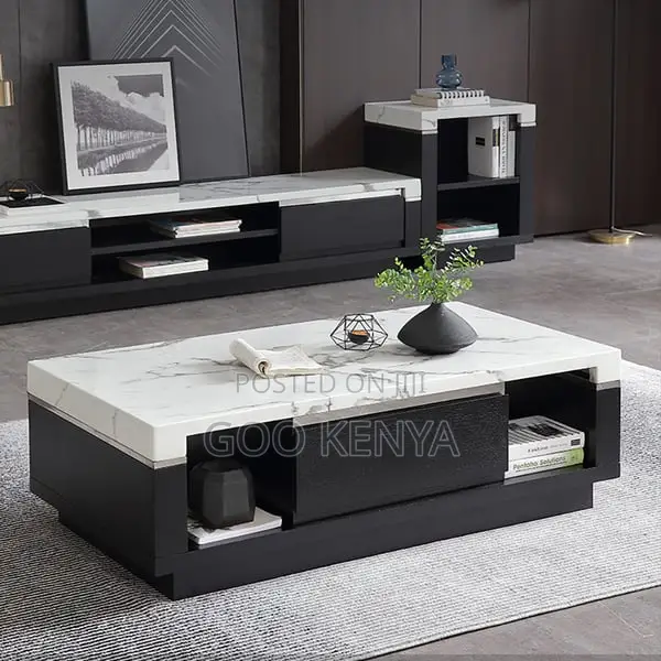 Home Table; Solid Rectangular Marble Coffee Table