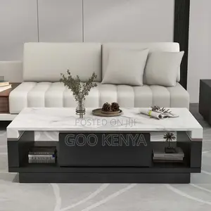 Home Table; Solid Rectangular Marble Coffee Table