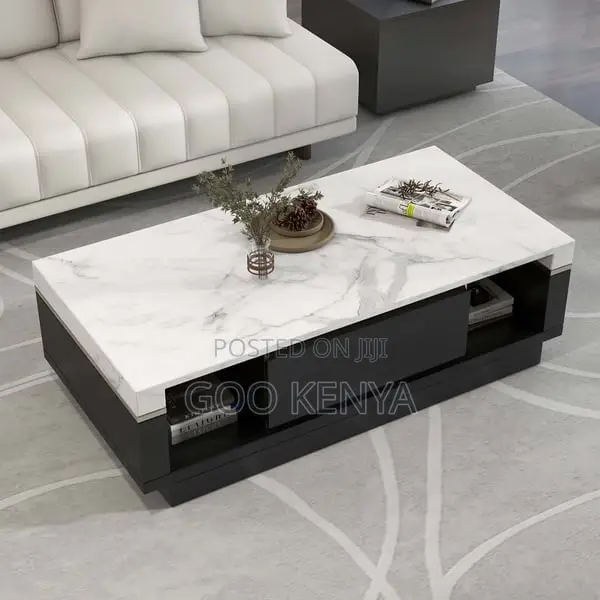 Home Table; Solid Rectangular Marble Coffee Table