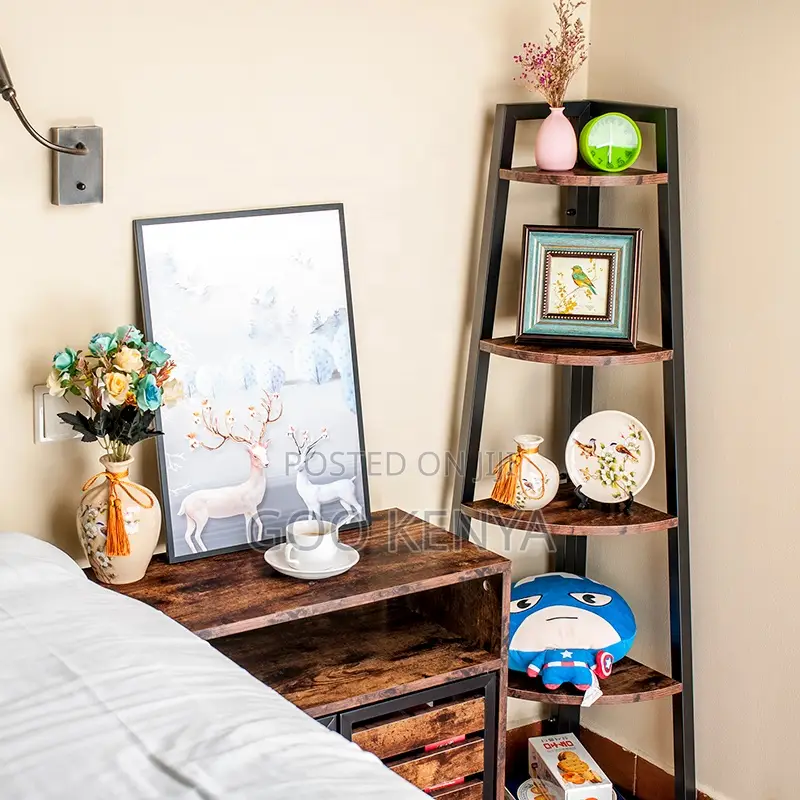 Home Shelves; Multi-Layer Wooden Corner Storage Unit