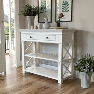 Home Table; Vintage Style Wooden Console Table With Storage