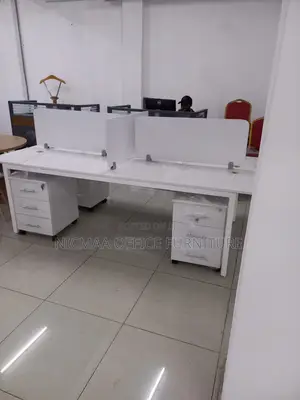 4-Person Setup With Drawers Partitions Workstation