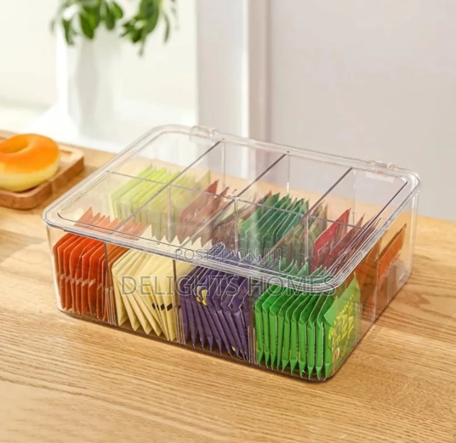 Acrylic Tea Bag Organizer With Lid-Za