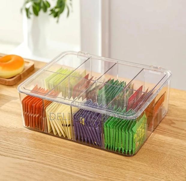 Acrylic Tea Bag Organizer With Lid-Za