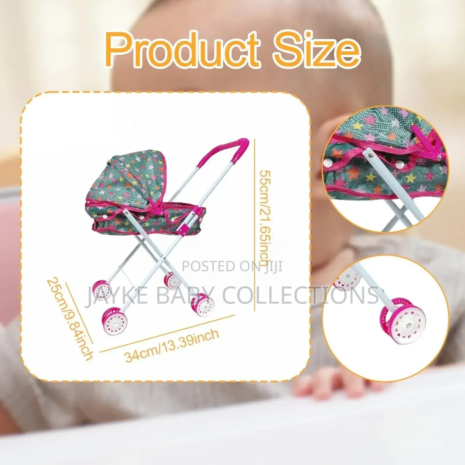  Folding Doll Stroller Educational Toy for Kids