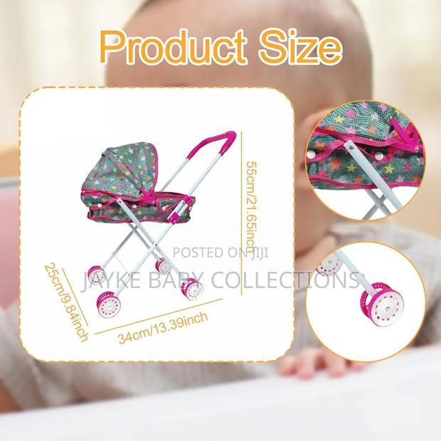  Folding Doll Stroller Educational Toy for Kids - thumbnail 3