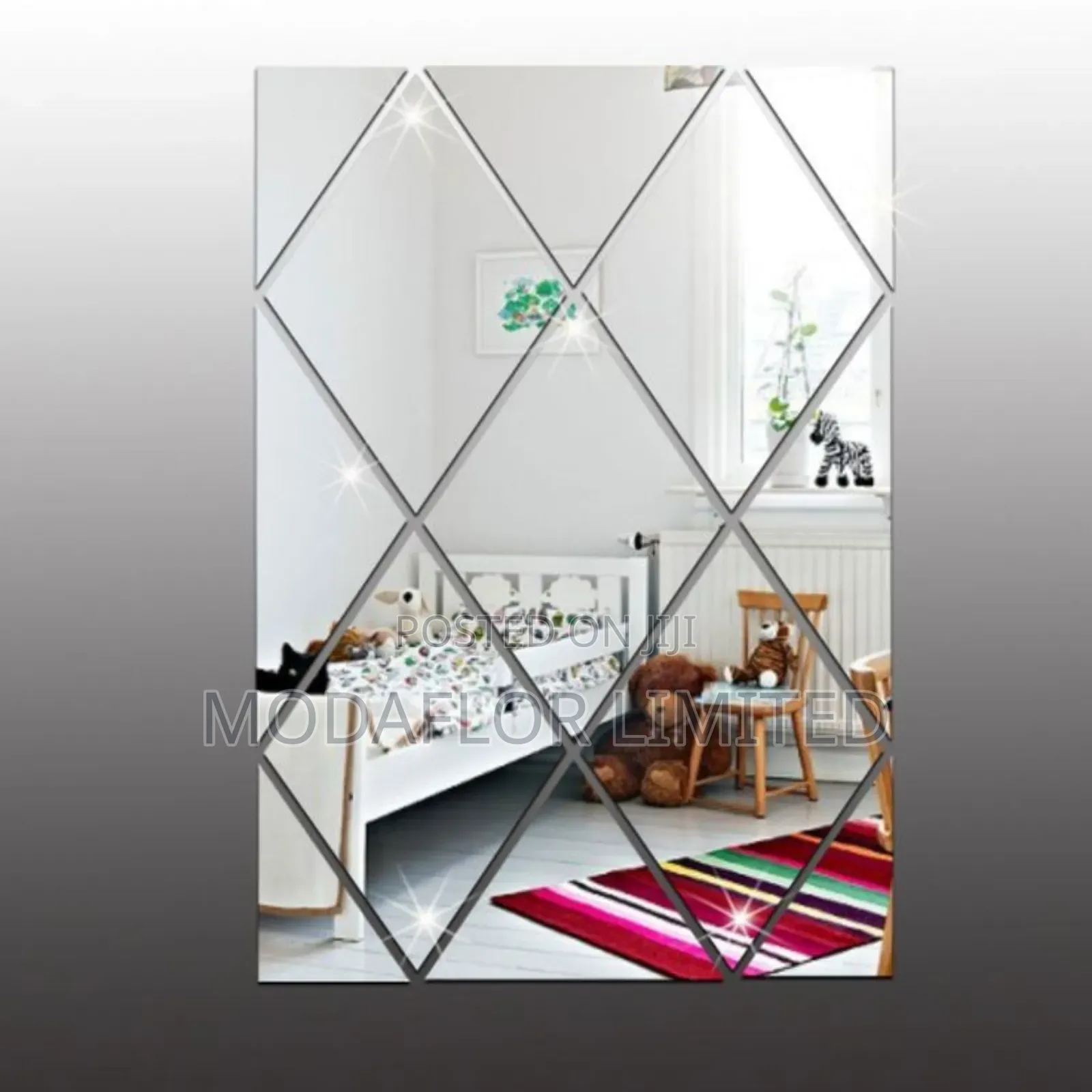 Diamond Acrylic Mirror – Elegant Easy to Install