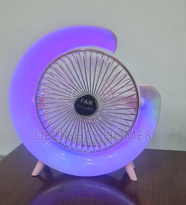 Rechargeable Colourful Desktop Fan Light_dv