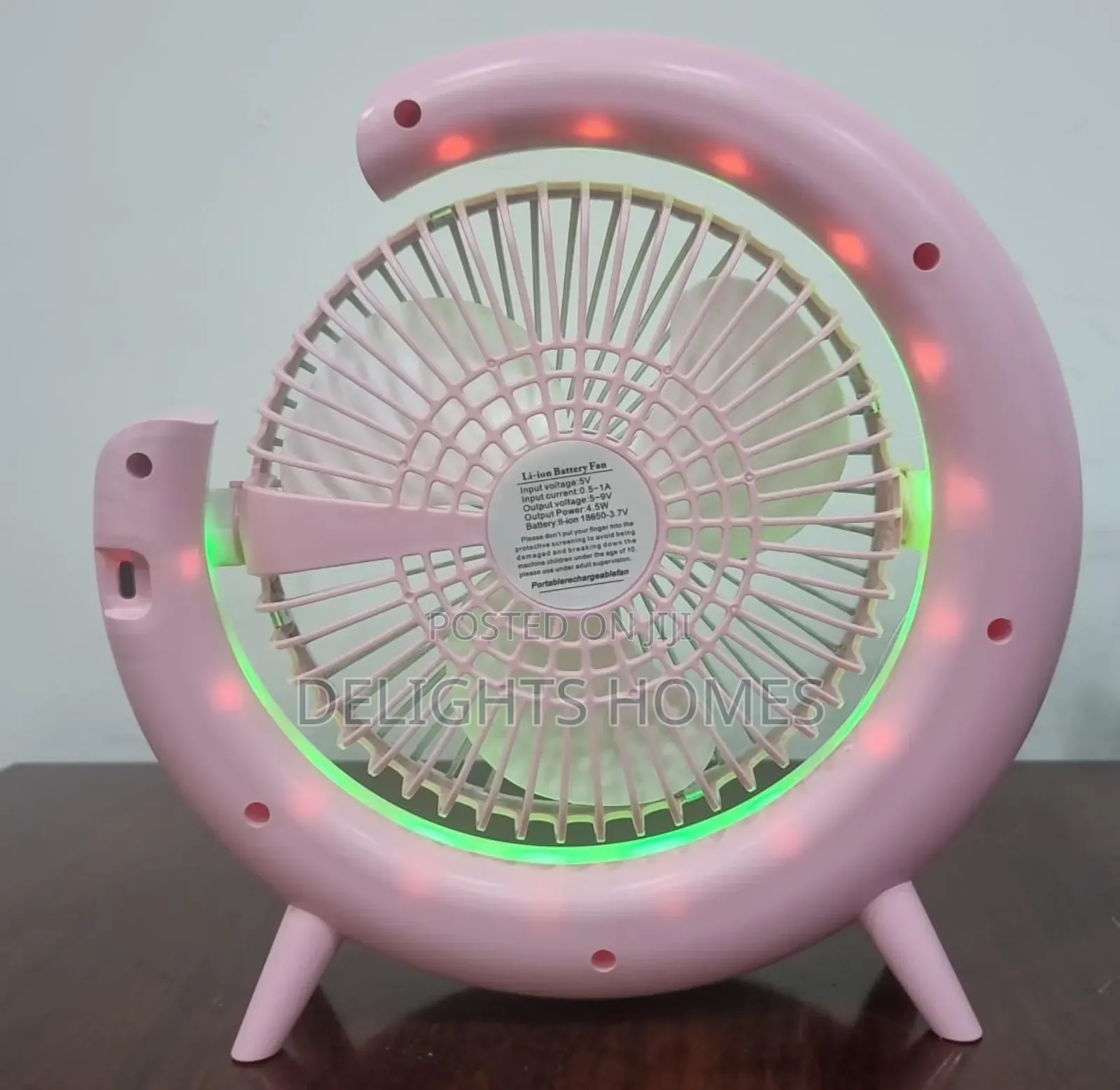Rechargeable Colourful Desktop Fan Light_dv