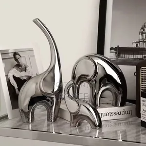 Luxury 3pc Elephant Ceramic Decor