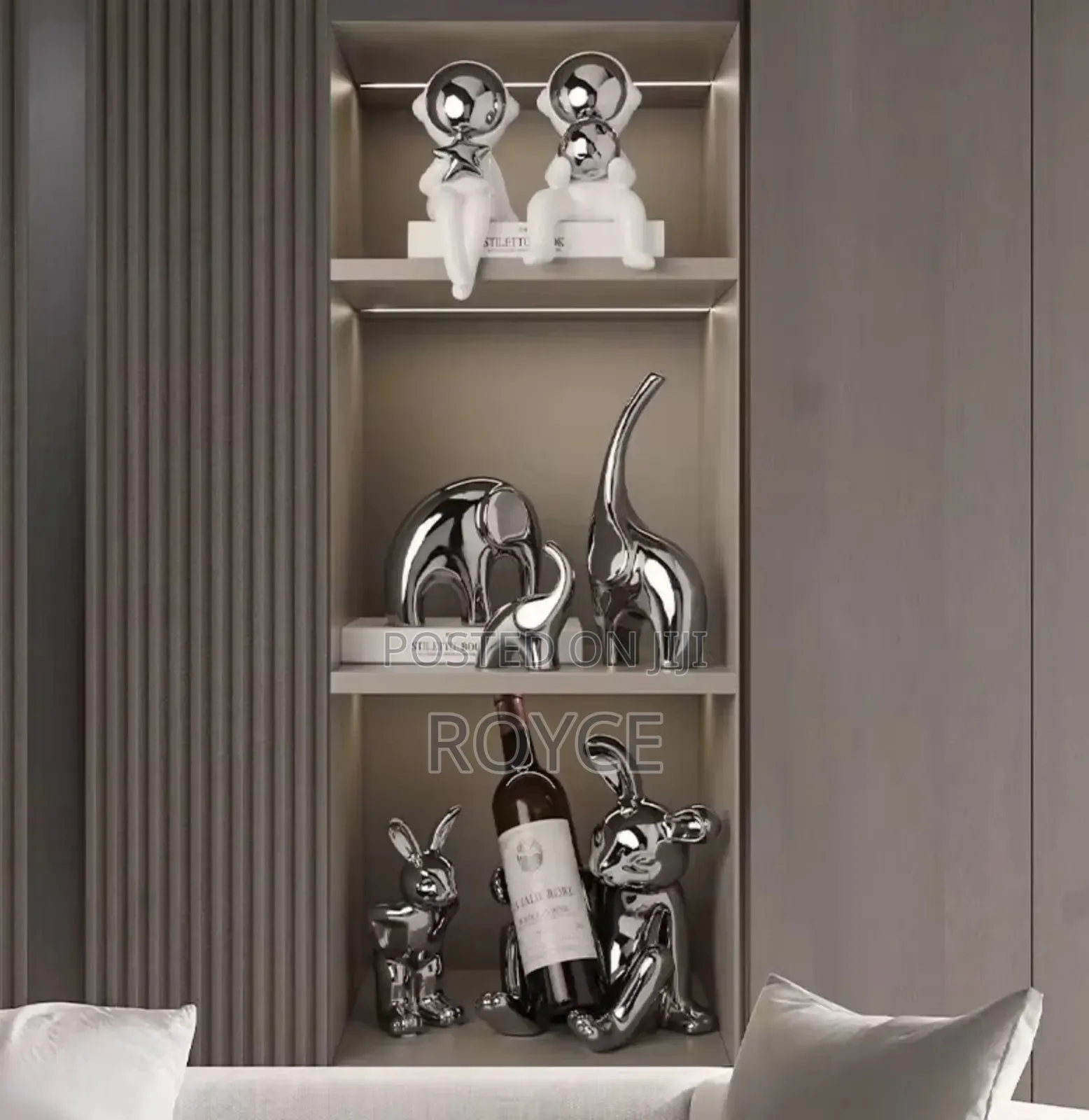 Luxury 3pc Elephant Ceramic Decor