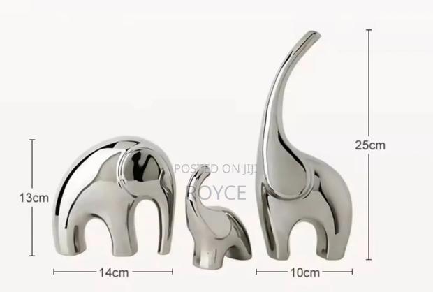 Luxury 3pc Elephant Ceramic Decor - thumbnail 3