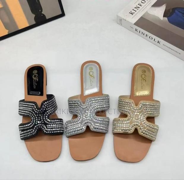 Hemes Shaped Glitter Sandals - main view