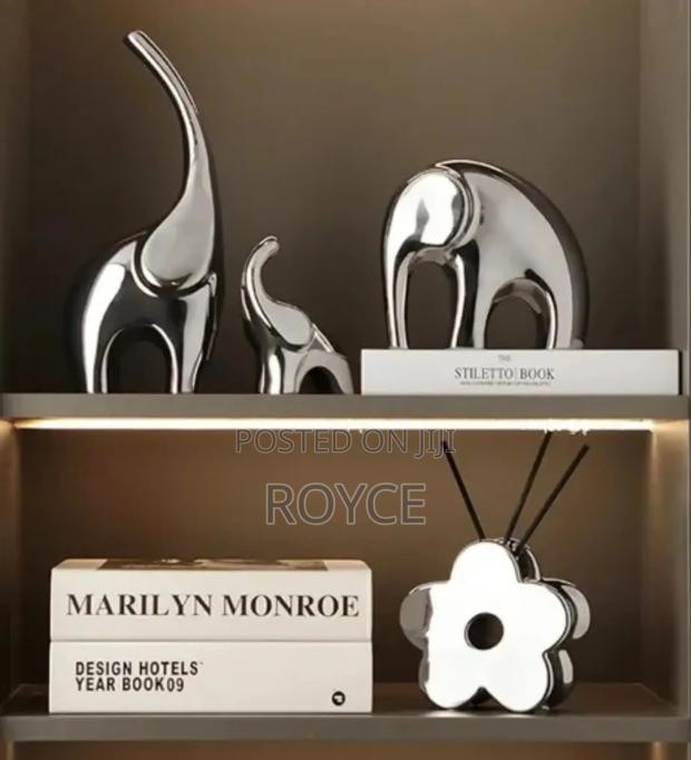 Luxury 3pc Elephant Ceramic Decor - thumbnail 2
