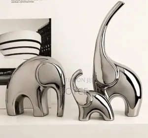 Luxury 3pc Elephant Ceramic Decor