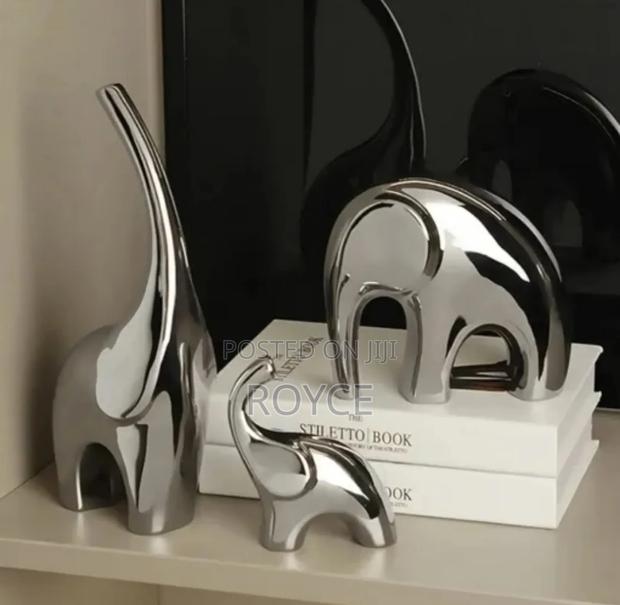 Luxury 3pc Elephant Ceramic Decor - thumbnail 8