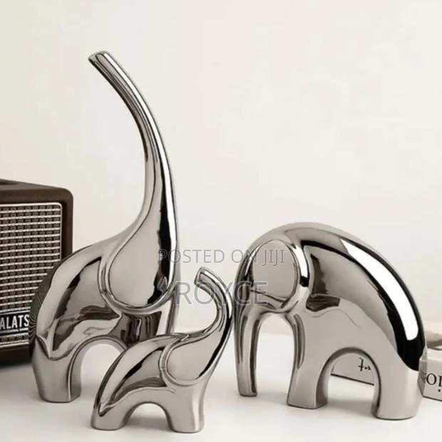 Luxury 3pc Elephant Ceramic Decor - thumbnail 9
